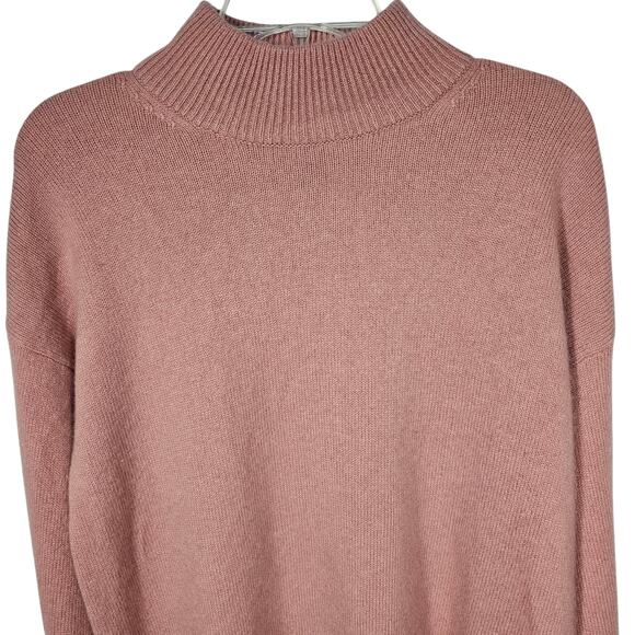 Halogen Wool  & Cashmere Mock Turtleneck Sweater Pink Compact Size L - Picture 2 of 10